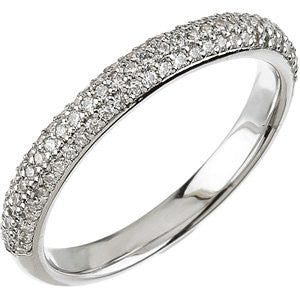 14K White 3-8 CTW Diamond Pave Band