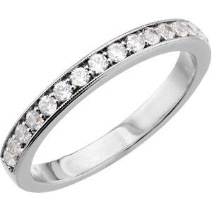 14K White 3-8 CTW Diamond Anniversary Band