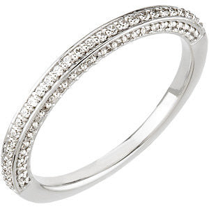 14K White 3/8 CTW Diamond Matching Band