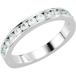 Platinum 1-2 CTW Diamond Band for 6.5mm Engagement