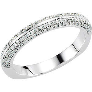 14K White 1-3 CTW Diamond Band