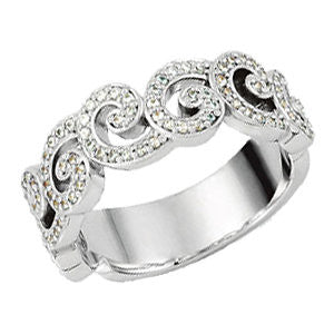 14K White 1-2 CTW Diamond Anniversary Band