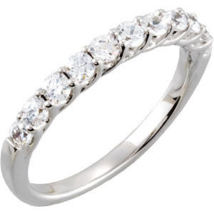 14K White 3-4 CTW Diamond Band