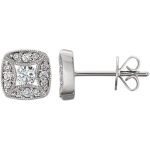 14K White 1-3 CTW Diamond Earrings