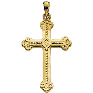 14K Yellow 32x22mm Cross Pendant