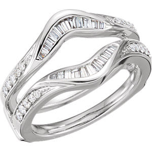 14K White 1-2 CTW Diamond Ring Guard