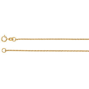 14K Yellow 1mm Twisted Wheat 24" Chain