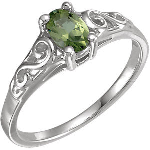 Sterling Silver August Imitation Birthstone Ring