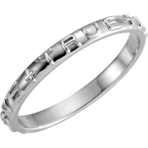 Sterling Silver True Love Chastity Ring with Packaging Size 9