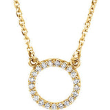 14K White 1/10 CTW Diamond Circle 16" Necklace