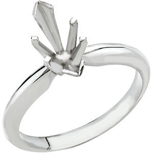 Platinum 6-Prong Marquise V-End Heavy Solitaire Engagement Ring