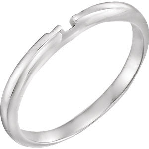 14K White #6 Band with Three-Notches