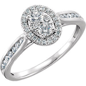 14K White 1-2 CTW Diamond Engagement Ring