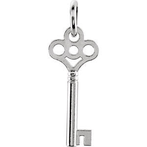 14K White Key Charm with Jump Ring