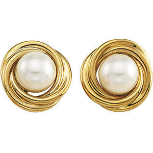 Akoya Cultured Pearl Knot Earrings