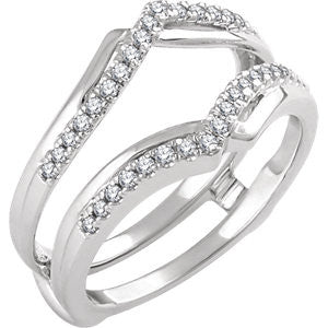 14K White 1-4 CTW Diamond Ring Guard