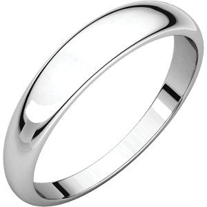 Sterling Silver 4mm Half Round Tapered Band