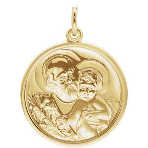 14K Yellow 21.3mm St. Joseph Medal