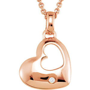 14K Rose Gold-Plated Sterling Silver.01 CTW Diamond 18" Necklace