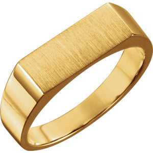 14K Yellow 15x6mm Men's Signet Ring