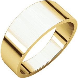 14K Yellow 8mm Flat Tapered Band