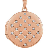 14K Rose Gold-Plated Sterling Silver Round Cubic Zirconia Locket