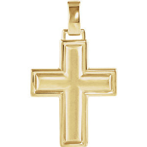 14K Yellow 30x24mm Cross Pendant