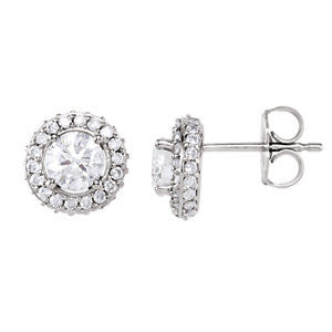 14K White 1 1-5 CTW Diamond Earrings