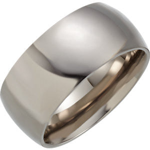 Titanium 10mm Domed Polished Band Size 12.5