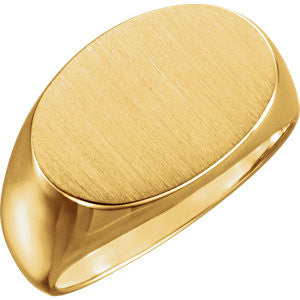 18K Yellow 12x18mm Oval Signet Ring