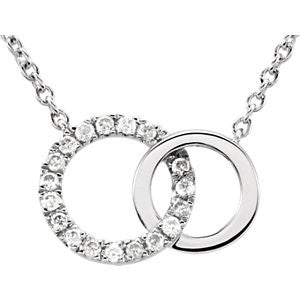 14K White .06 CTW Diamond Circle 18" Necklace