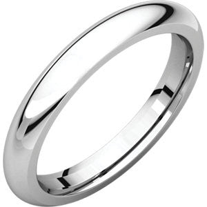 18K White 3mm Comfort Fit Band