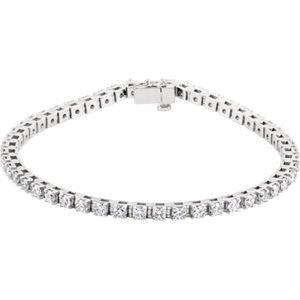 14K White 3 3-8 CTW Diamond Line Bracelet