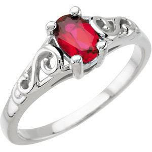 14KW January Imitation Birthstone Ring