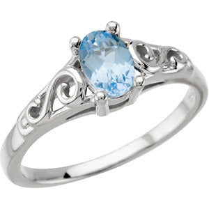 14KW July Imitation Birthstone Ring