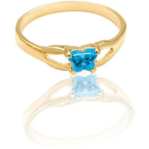 10K Yellow Bfly® December CZ Birthstone Ring