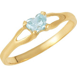 14K Yellow Bfly® March CZ Birthstone Ring