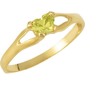 14K Yellow Bfly® August CZ Birthstone Ring