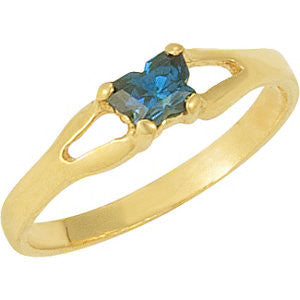 10K Yellow Bfly® September CZ Birthstone Ring