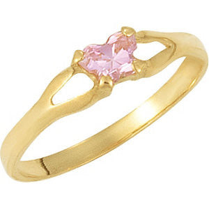 14K Yellow Bfly® October CZ Birthstone Ring