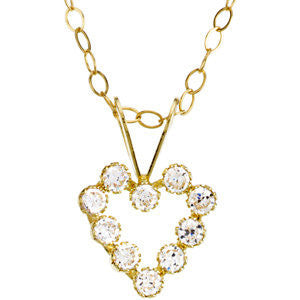 14K Yellow Youth Cubic Zirconia 15" Necklace