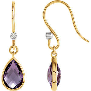 Amethyst & Diamond Earrings