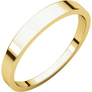 14K Yellow 3mm Flat Tapered Band