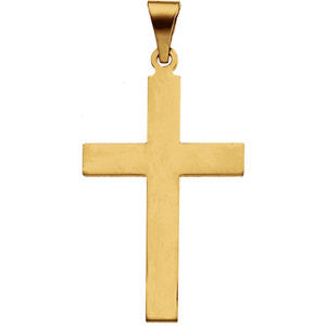 14K Yellow 28x18mm Cross Pendant