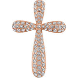 14K Yellow 1/4 CTW Diamond Cross Pendant