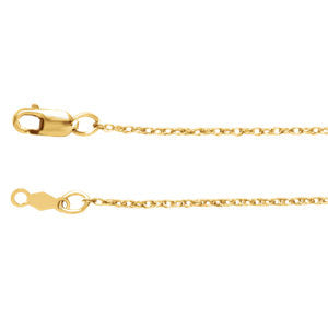 14K Yellow 1mm Rope 24" Chain