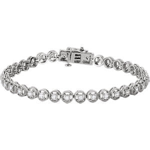 14K White 1-2 CTW Diamond Line 7.25" Bracelet