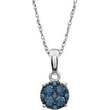 14K White 1/5 CTW Blue Diamond 18" Necklace