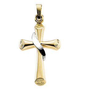 Two-Tone Hollow Cross Pendant