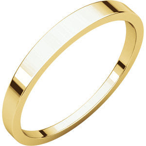 14K Yellow 2.5mm Flat Tapered Band